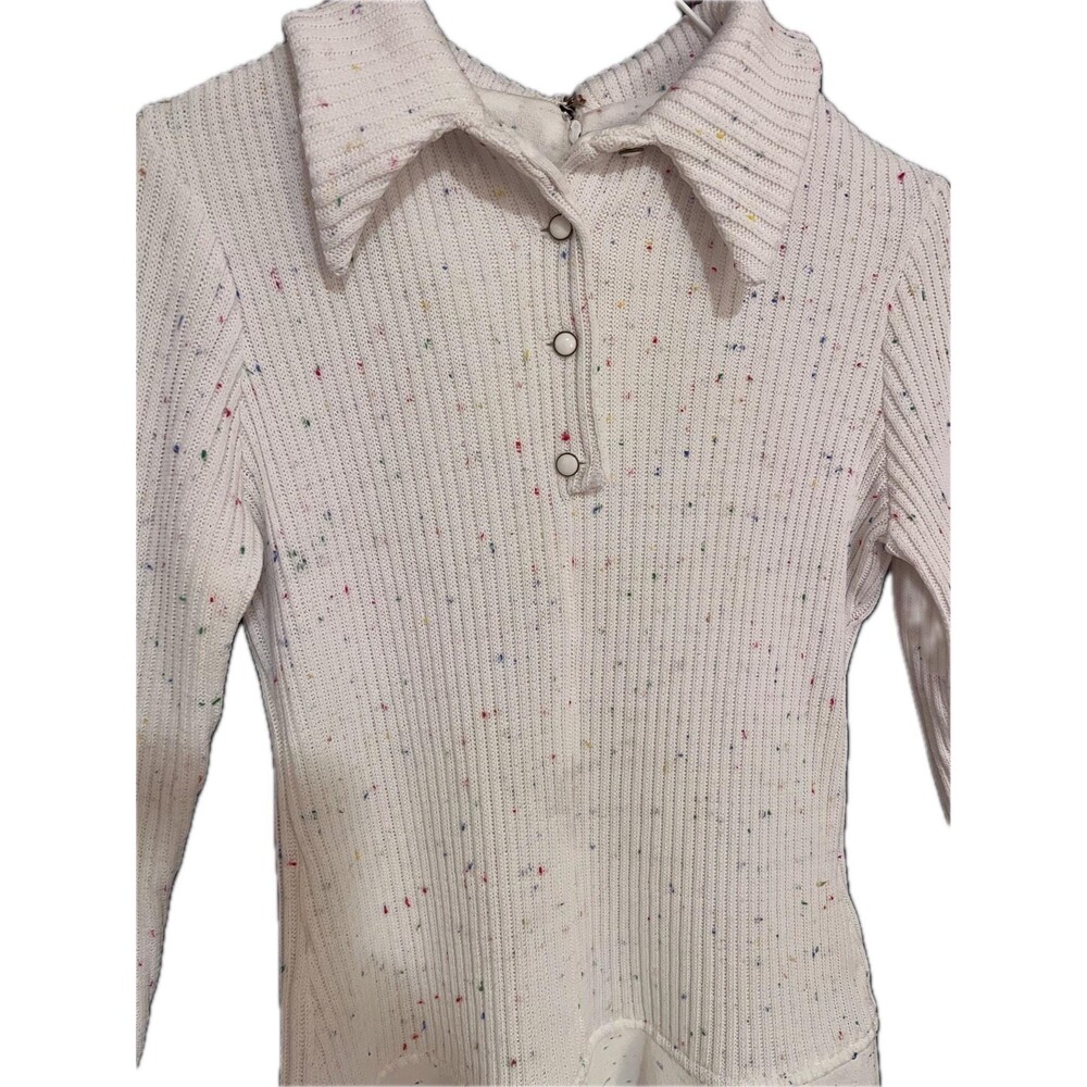 Vintage 60s Color Flecked High Neck Dress - From Personal Authentic Collection